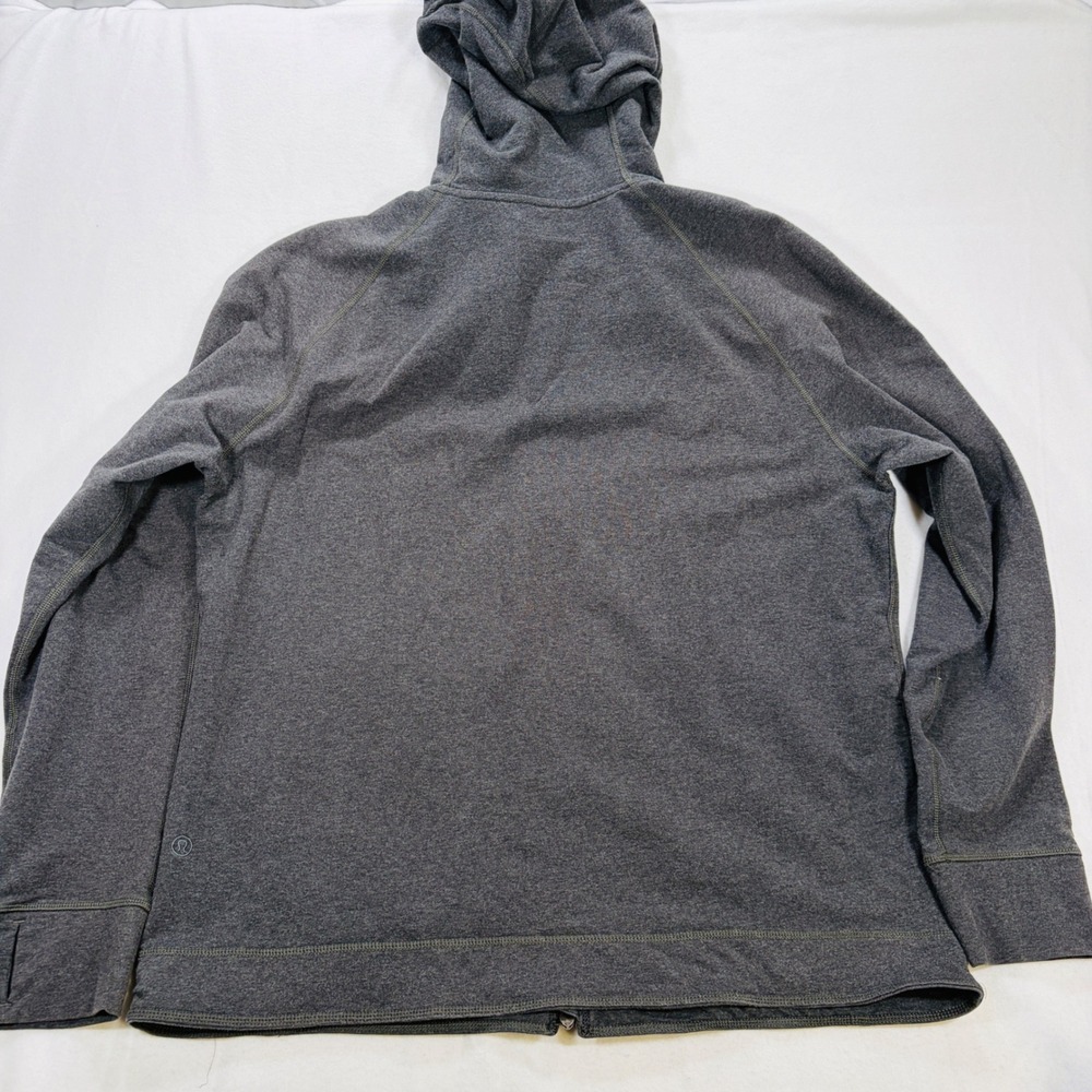 Lululemon Mens XXL Heathered Grey Full Zip Athletic Hoodie Thumbholes Jacket A6 - Picture 7 of 9